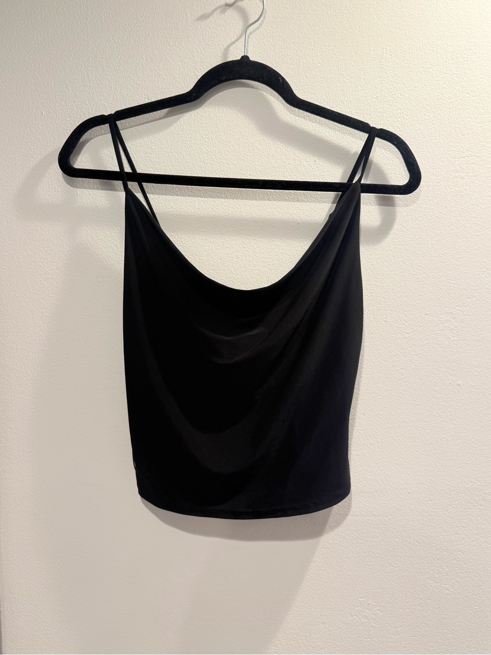 Black Draped Cowl Neck Cami Top - Women